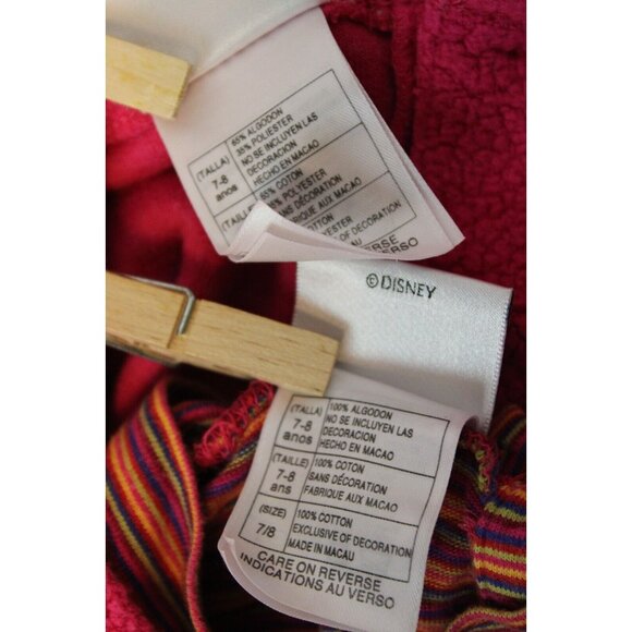 VTG Disney Store 2pc Fleece Minnie Mouse Dress Set sz 7/8 Striped Shirt Winter - Picture 9 of 10
